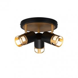 Atlanta 3 Light Spotlight Plate - Gold