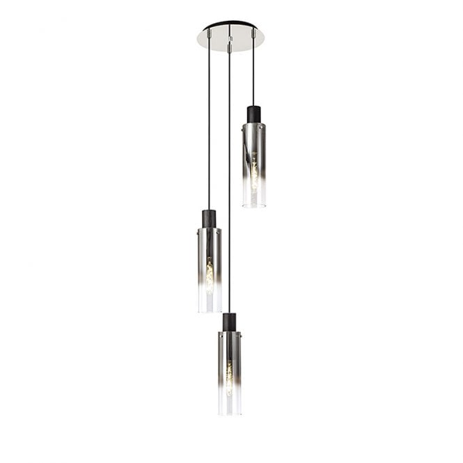 Discovery Lighting Austin 3 Light Glass Cascade Ceiling Pendant - Smoked