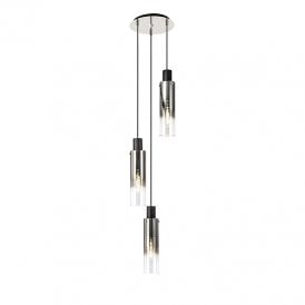 Austin 3 Light Glass Cascade Ceiling Pendant - Smoked