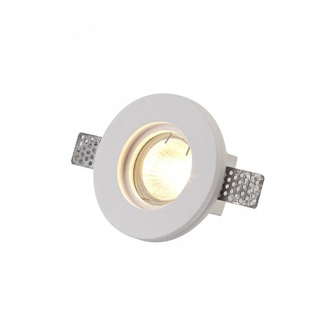 Discovery Lighting Bianca Single Light Round Recessed Stepped Downlight In White Paintable Gypsum Finish