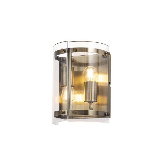 Discovery Lighting Bobbin 2 Arm Flush Wall Light - Antique Brass