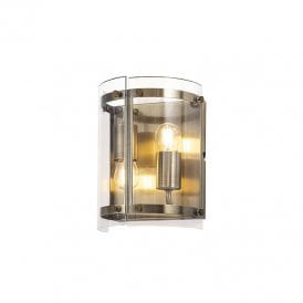 Bobbin 2 Arm Flush Wall Light - Antique Brass