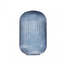 Braylen Ribbed Glass Ceiling Pendant Shade In Petrol Blue Finish