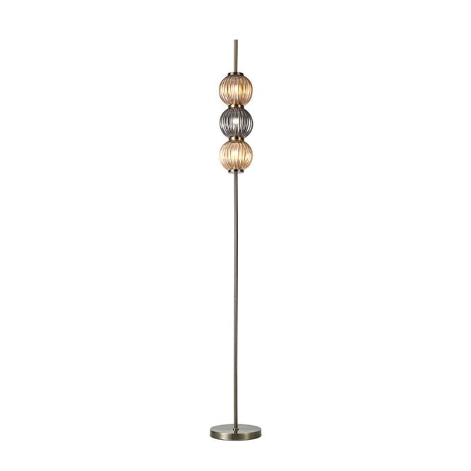 Discovery Lighting Cairo 3 Light Glass Floor Lamp - Smoked and Amber Glass