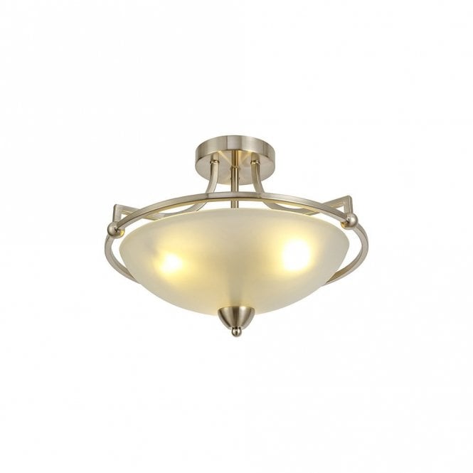 Discovery Lighting Claudio Semi-Flush Ceiling Light - Satin Nickel