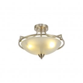 Claudio Semi-Flush Ceiling Light - Satin Nickel