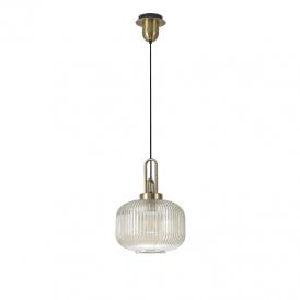 Dakota Ceiling Pendant Light - Brass and Champagne Glass