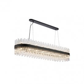 Detroit 1500 Glass Bar Ceiling Pendant Light - Satin Black with Clear Glass