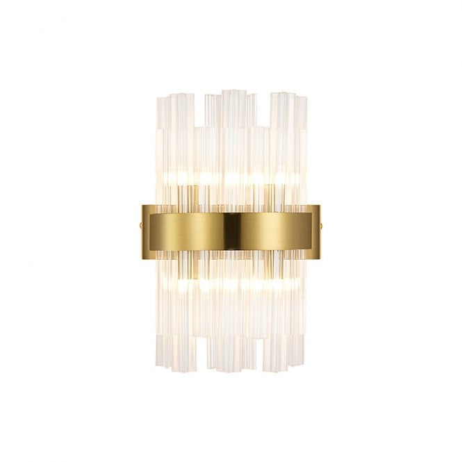 Discovery Lighting Detroit Glass Flush Wall Light - Brass with Clear Glass