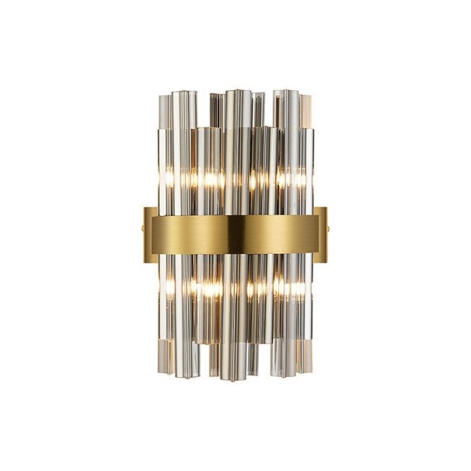 Discovery Lighting Detroit Glass Flush Wall Light - Brass with Smoked Glass