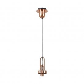 Discovery Carolynn Single Light Suspension Kit in a Copper And Matt Black Finish