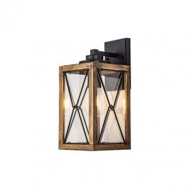 Drumond 330 Outdoor Wall Light - Black and Wood