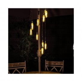 Filament 10 Light Battery Operated LED Festoon Spiral Chandelier