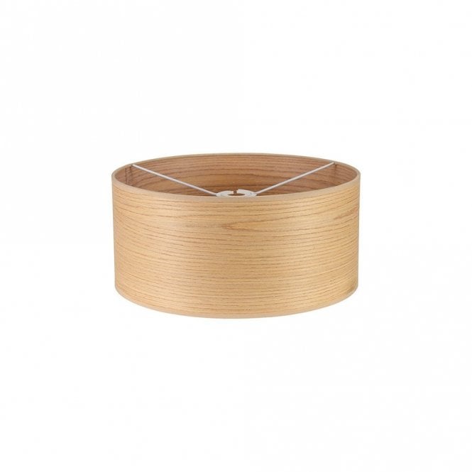 Discovery Lighting Josephine 39.5cm Round Fabric Shade in a Light Oak Effect Finish