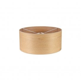 Josephine 39.5cm Round Fabric Shade in a Light Oak Effect Finish