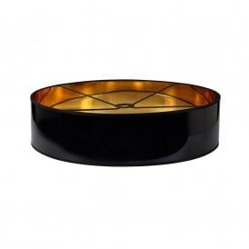 Josephine 600 Drum Non-Elec Ceiling Pendant Shade - Black and Gold