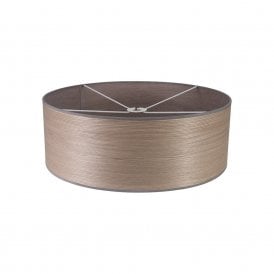 Josephine 60cm Round Fabric Shade in a Grey Oak Effect Finish