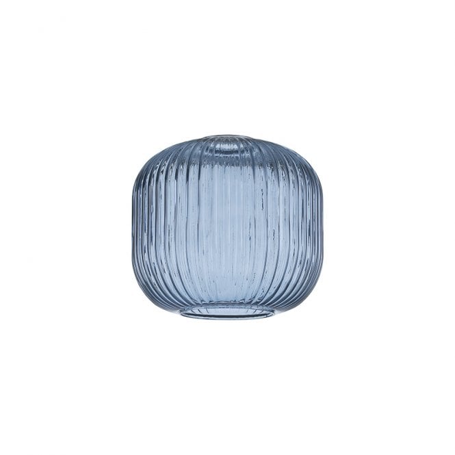 Discovery Lighting Kinslee Ribbed Glass Ceiling Pendant Shade In Petrol Blue Finish
