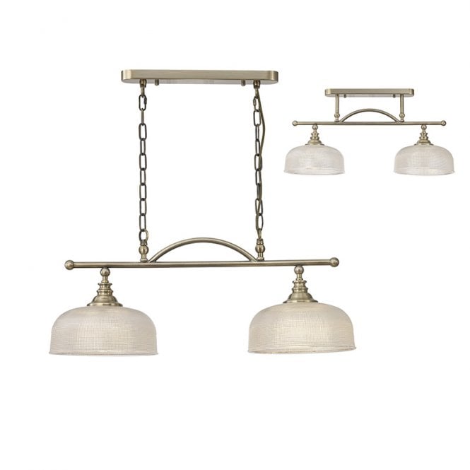 Discovery Lighting Magnolia 2 Light Bar Ceiling Pendant - Antique Brass