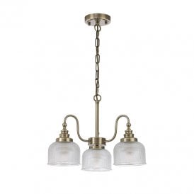 Magnolia 3 Arm Ceiling Pendant Light - Antique Brass