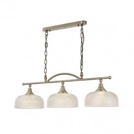 Magnolia 3 Light Bar Ceiling Pendant - Antique Brass
