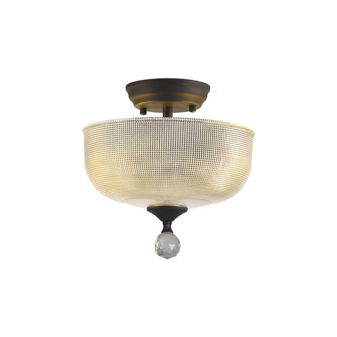 Graphite Light Fitting Semi-flush light in a graphite, clear finish Colour: Graphite, Clear ...