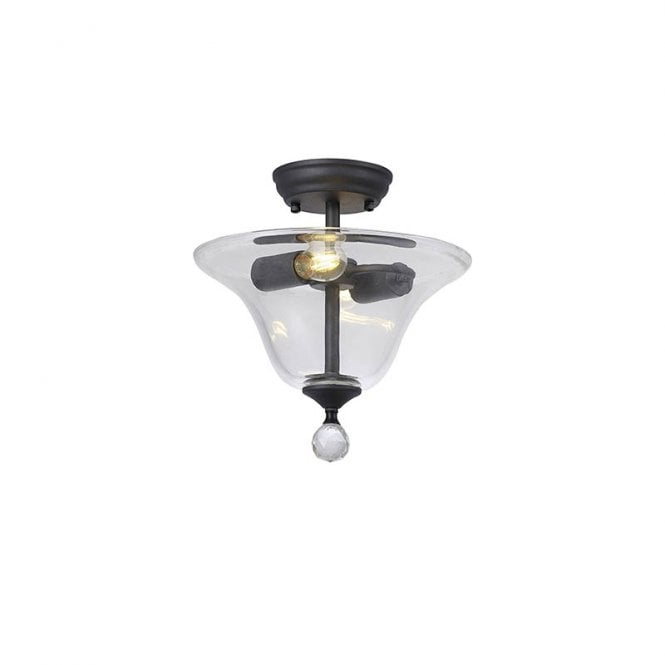 Graphite Light Fitting Discovery Lighting Missouri 2 Light Semi-Flush Ceiling Fitting In ...