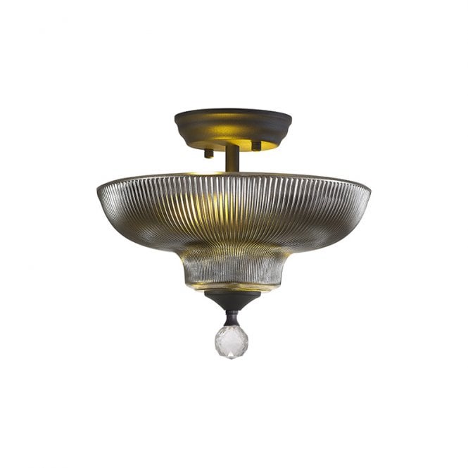 Graphite Light Fitting Semi-flush light in a graphite, smoked finish Colour: Graphite, Smoked ...