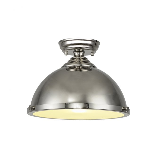 Single Light Missouri Single Light Flush Ceiling Light With Round 31cm Metal Shade ...