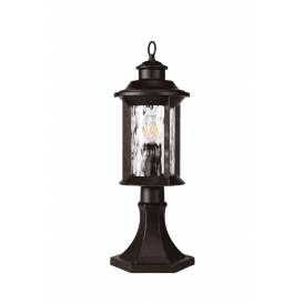 Nimbus Single Light Pedestal Fitting in Antique Bronze Finish