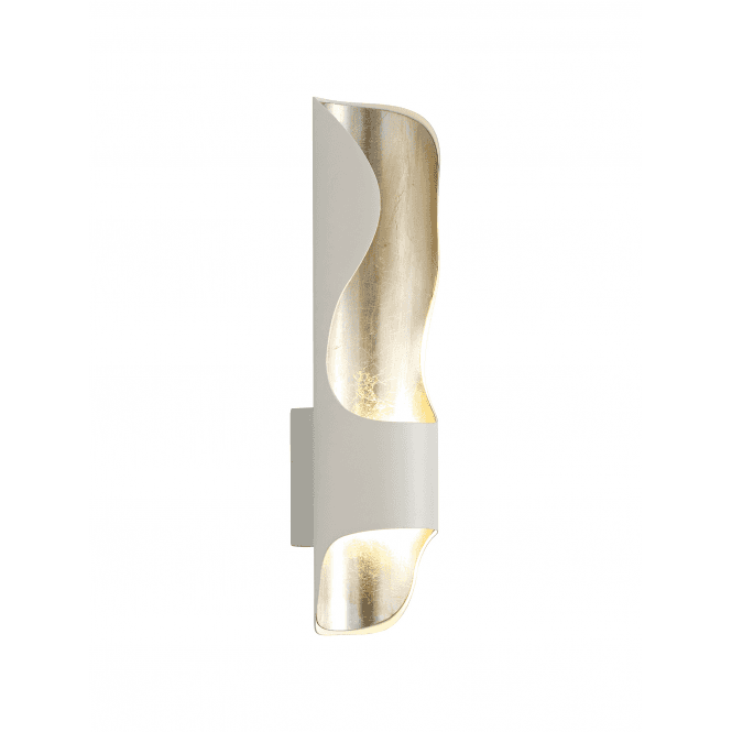 Discovery Lighting Origin LED Wall Light in White and Silver Leaf Finish