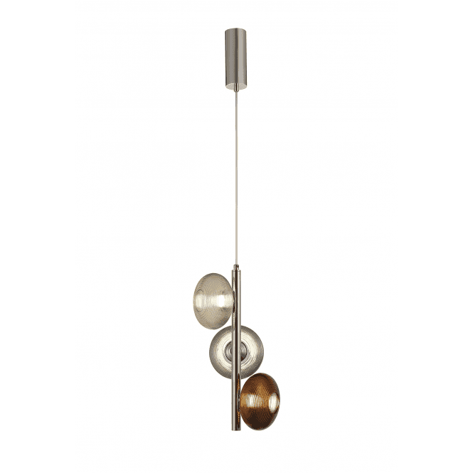 Discovery Lighting Ovalis LED Ceiling Pendant in Polished Chrome with Champagne Glass