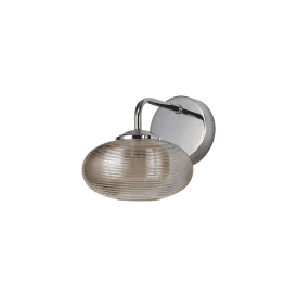 Ovalis LED Wall Fitting in Polished Chrome with Champagne Glass