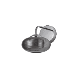 Ovalis LED Wall Fitting in Polished Chrome with Smoked Glass