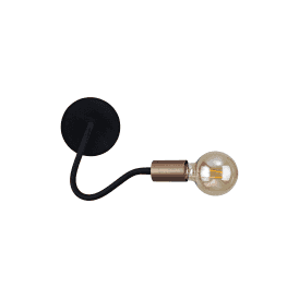 Parallax Single Light Flexible Wall Fitting in Black Finish