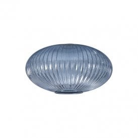 Ro Ribbed Glass Ceiling Pendant Shade In Petrol Blue Finish