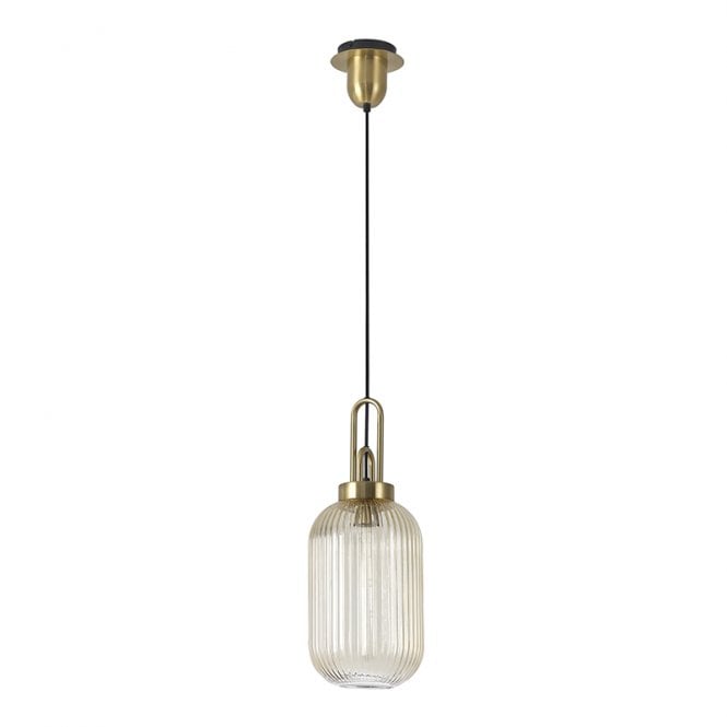 Discovery Lighting Savannah Ceiling Pendant Light - Brass and Champagne Glass