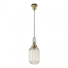Savannah Ceiling Pendant Light - Brass and Champagne Glass