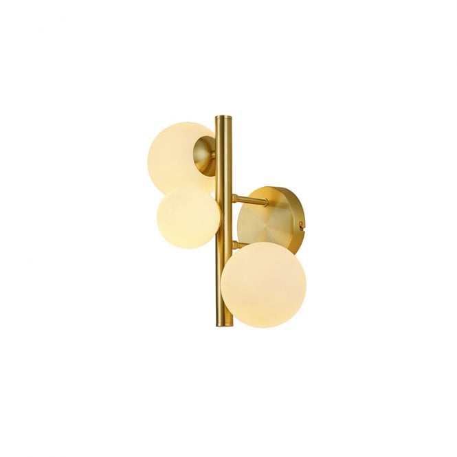 Discovery Lighting Sedona 3 Light Wall Light - Satin Gold and Opal Glass