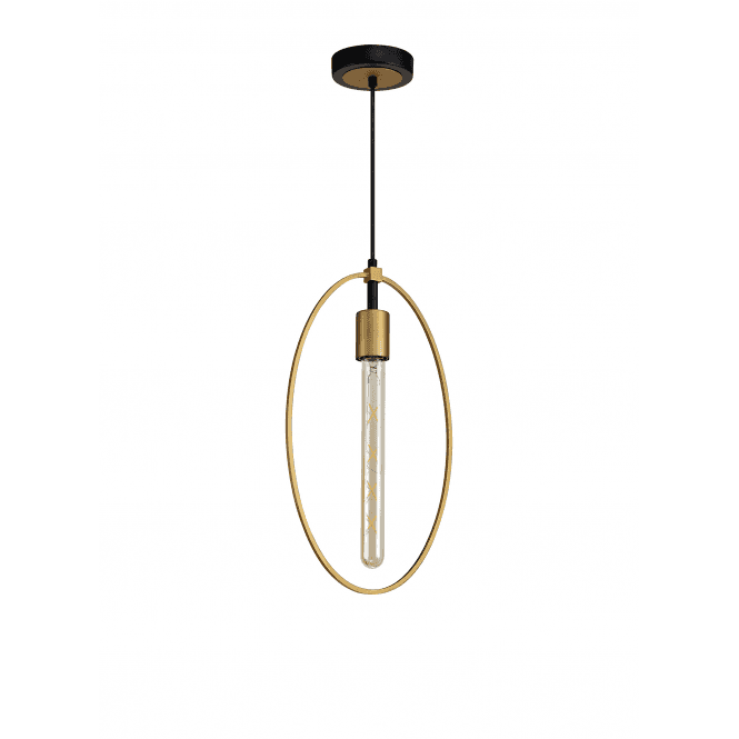 Discovery Lighting Showbiz Single Light Large Ceiling Pendant in Gold and Black Finish