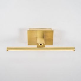 Slimline Medium Battery Operated LED Picture Light With Remote Control In Matt Gold Finish