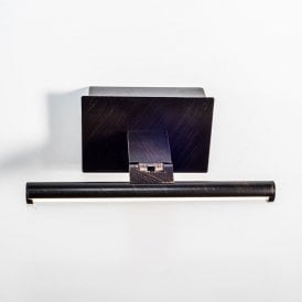 Slimline Small Battery Operated LED Picture Light With Remote Control In Bronze Finish