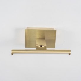 Slimline Small Battery Operated LED Picture Light With Remote Control In Matt Gold Finish