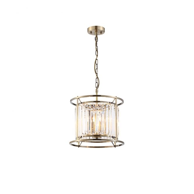 Discovery Lighting Wichita 360 Crystal Ceiling Pendant Light - Antique Brass