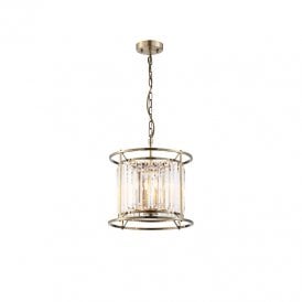 Wichita 360 Crystal Ceiling Pendant Light - Antique Brass