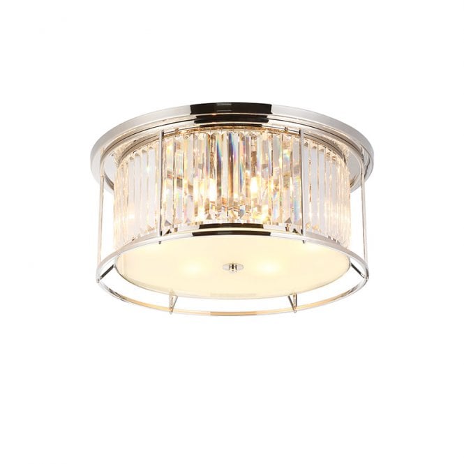 Discovery Lighting Wichita 610 Crystal Flush Ceiling Light - Polished Nickel