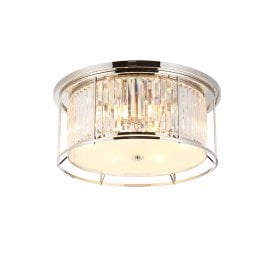 Wichita 610 Crystal Flush Ceiling Light - Polished Nickel