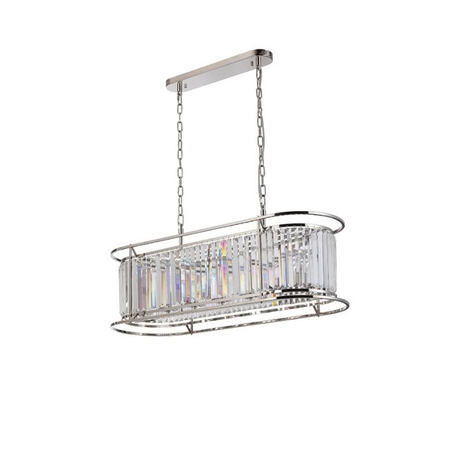 Discovery Lighting Wichita Crystal Bar Ceiling Pendant Light - Polished Nickel