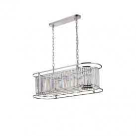 Wichita Crystal Bar Ceiling Pendant Light - Polished Nickel