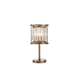 Wichita Crystal Table Lamp - Antique Brass